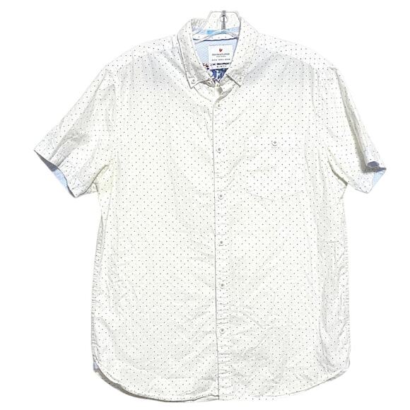 Denim & Flower Ricky Singh Blue Polka Dot Button Shirt Mens M Slim Fit Preppy - Picture 1 of 6